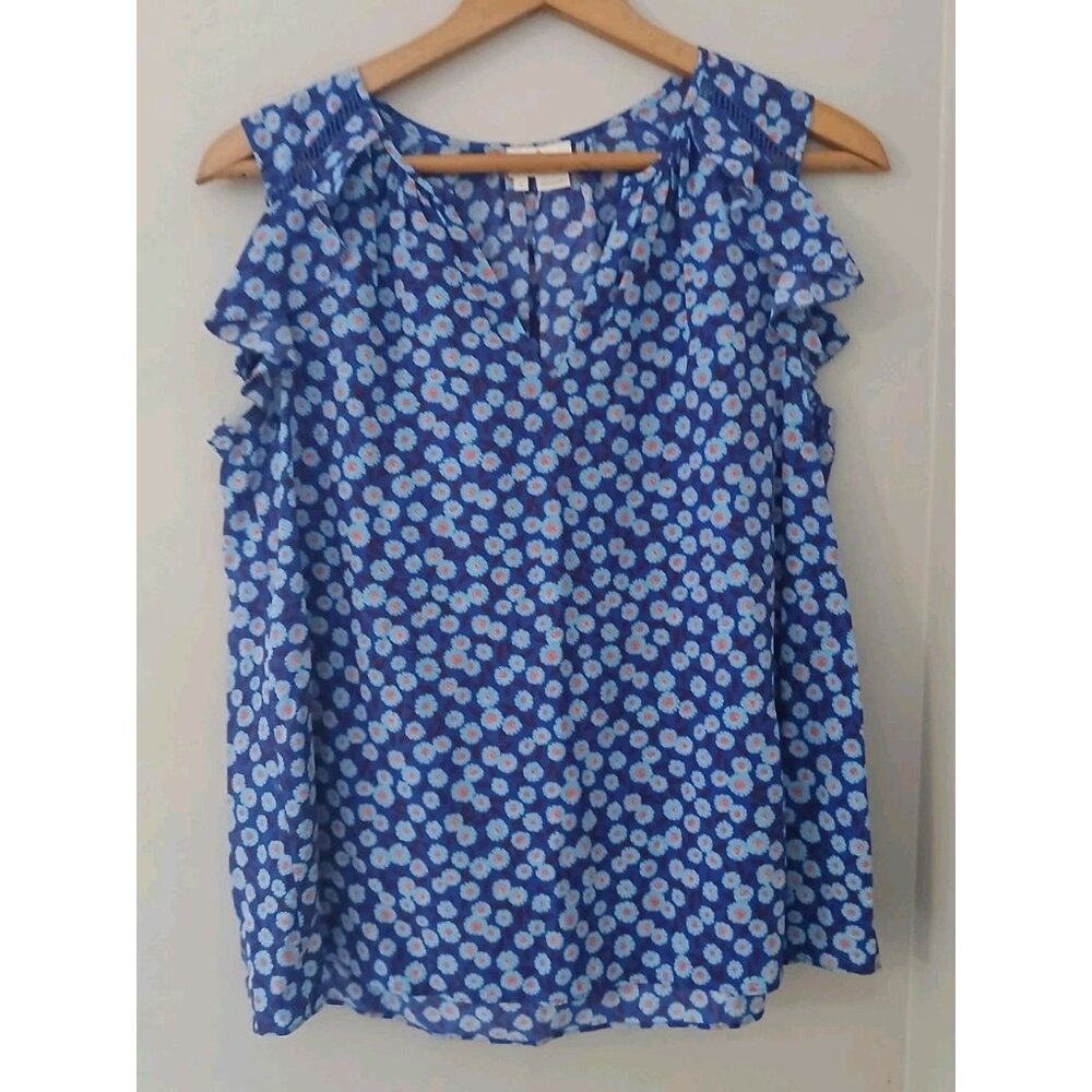 Kate Spade Tangier Ruffle Silk Sleeveless Blouse